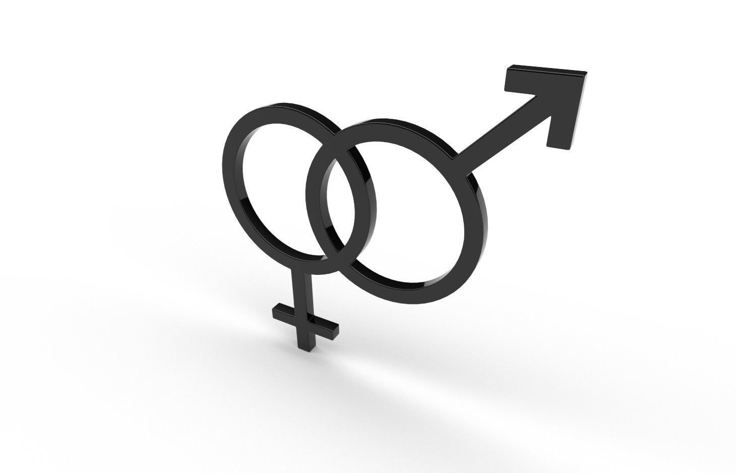 Gender Symbols -Heterosexual Low-poly 3D model_2