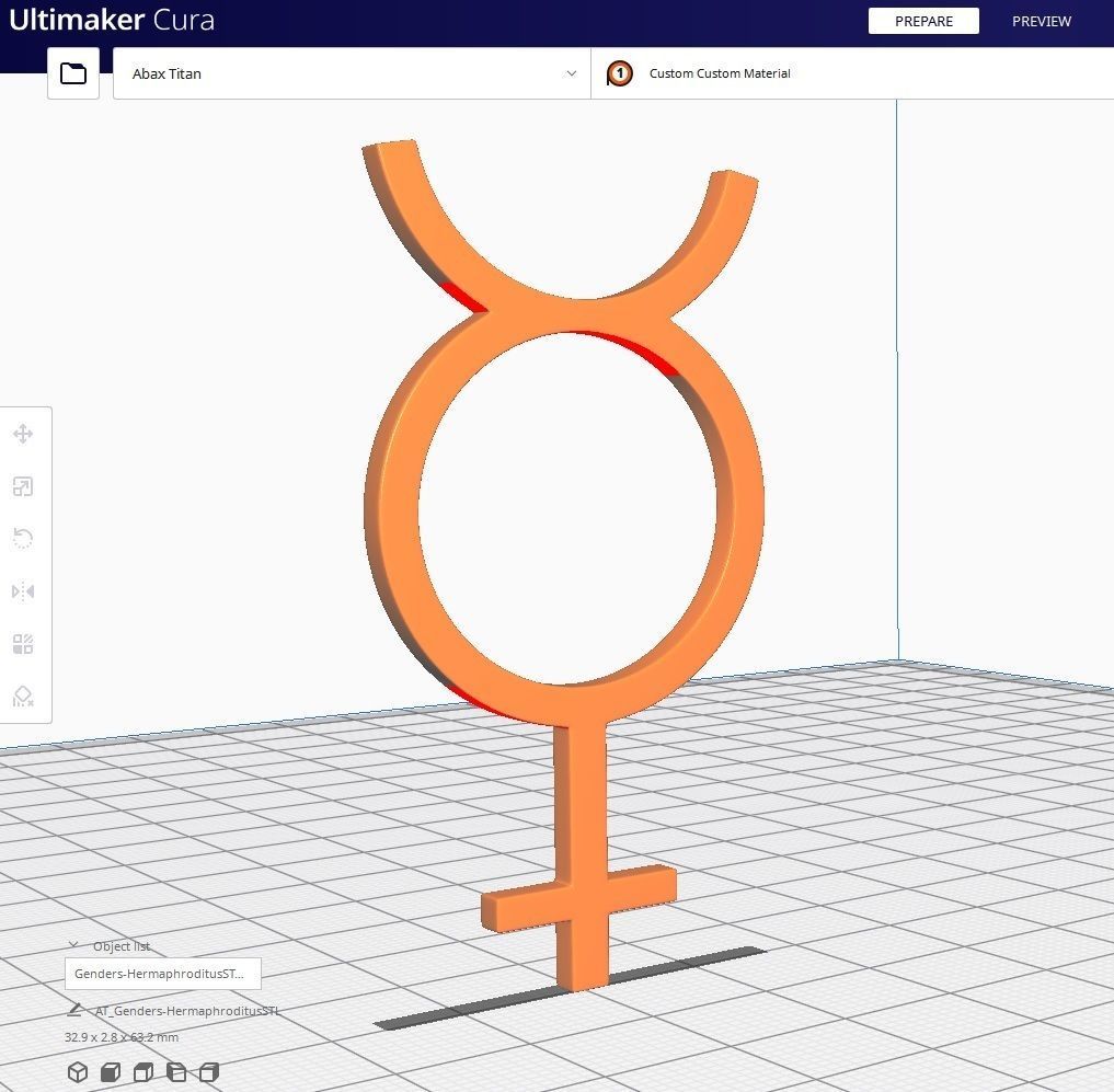 Gender Symbols -Hermaphroditus Low-poly 3D model_6