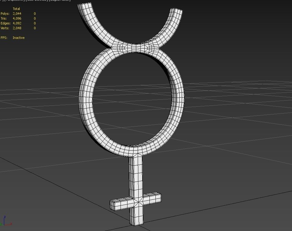 Gender Symbols -Hermaphroditus Low-poly 3D model_4