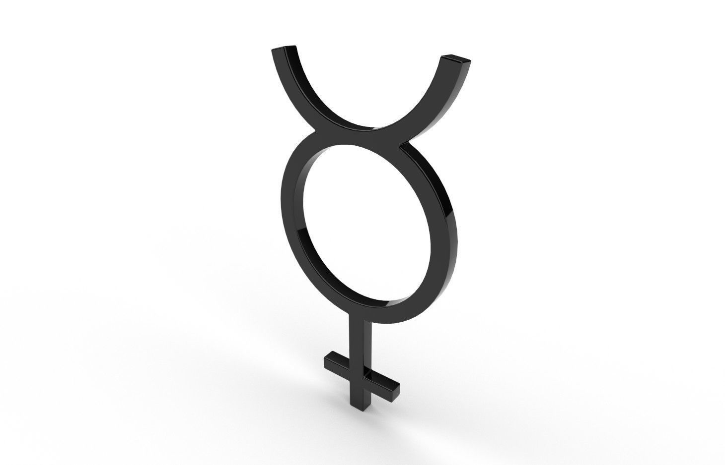 Gender Symbols -Hermaphroditus Low-poly 3D model_2