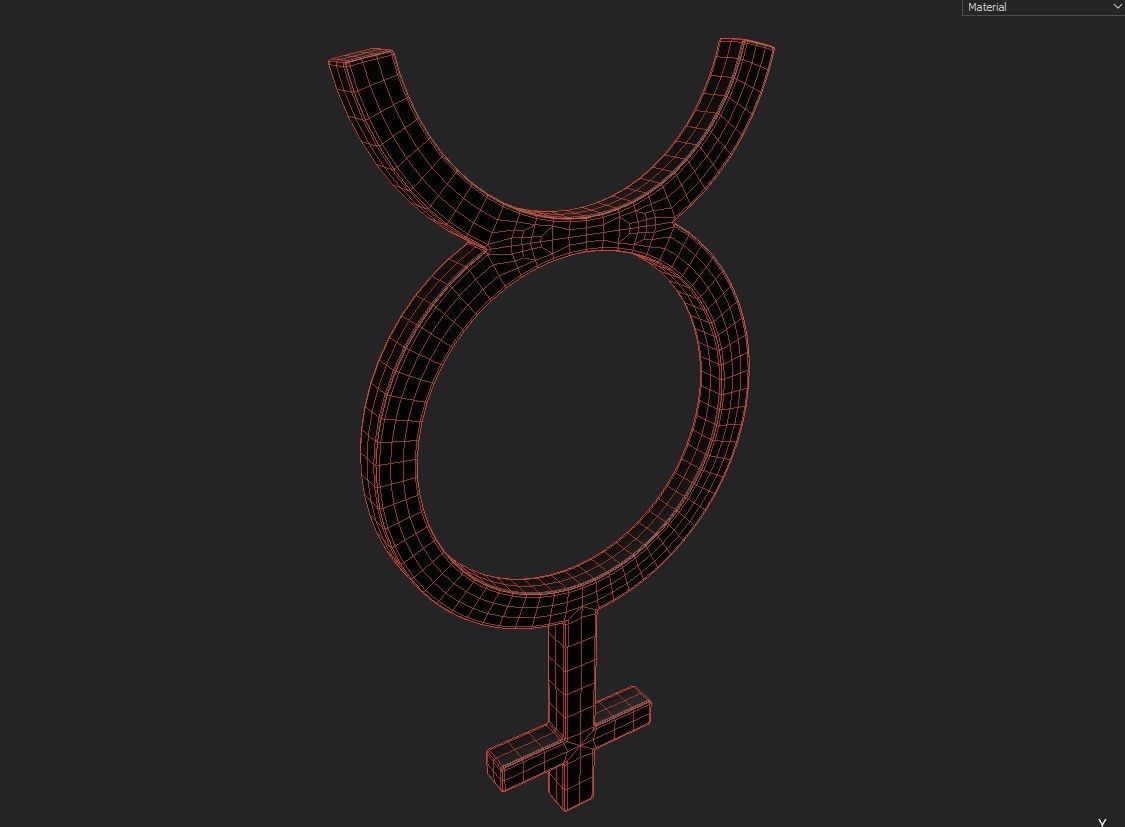 Gender Symbols -Hermaphroditus Low-poly 3D model_1