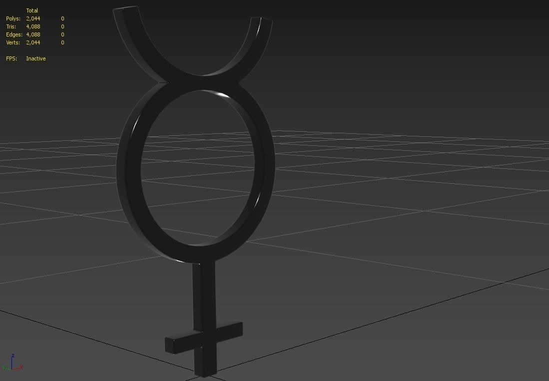 Gender Symbols -Hermaphroditus Low-poly 3D model_5