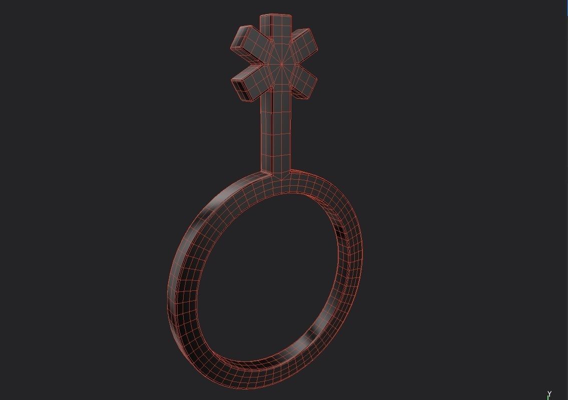 Gender Symbols -Genderqueer Low-poly 3D model_1