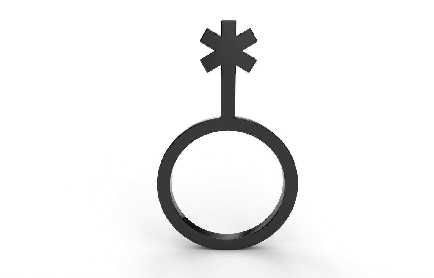 Gender Symbols -Genderqueer Low-poly 3D model_3