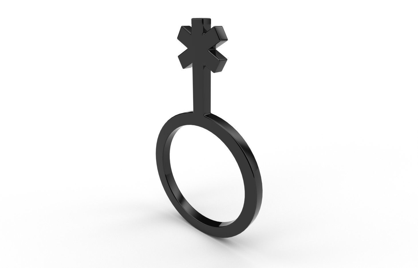 Gender Symbols -Genderqueer Low-poly 3D model_2