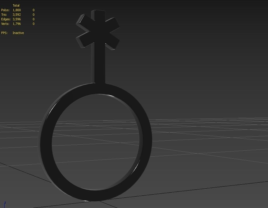 Gender Symbols -Genderqueer Low-poly 3D model_5