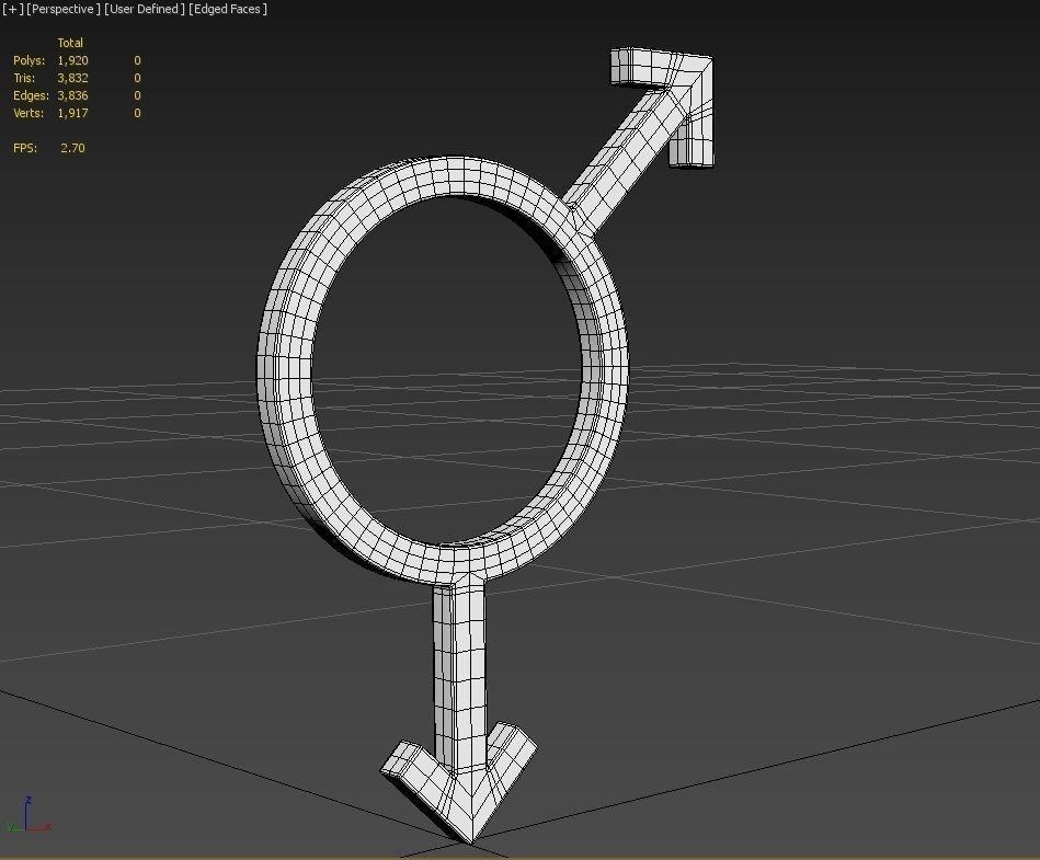 Gender Symbols -Gay2 Low-poly 3D model_4