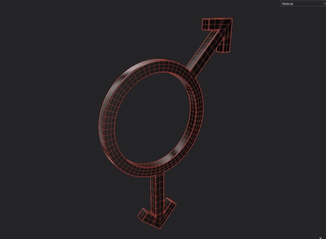 Gender Symbols -Gay2 Low-poly 3D model_1