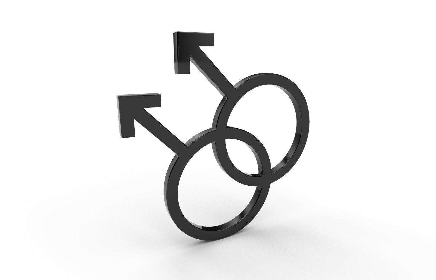 Gender Symbols -Gay Low-poly 3D model_3
