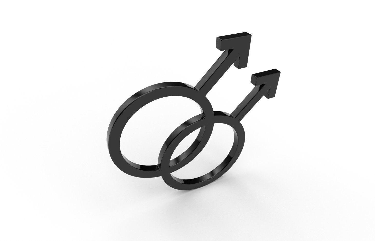 Gender Symbols -Gay Low-poly 3D model_4
