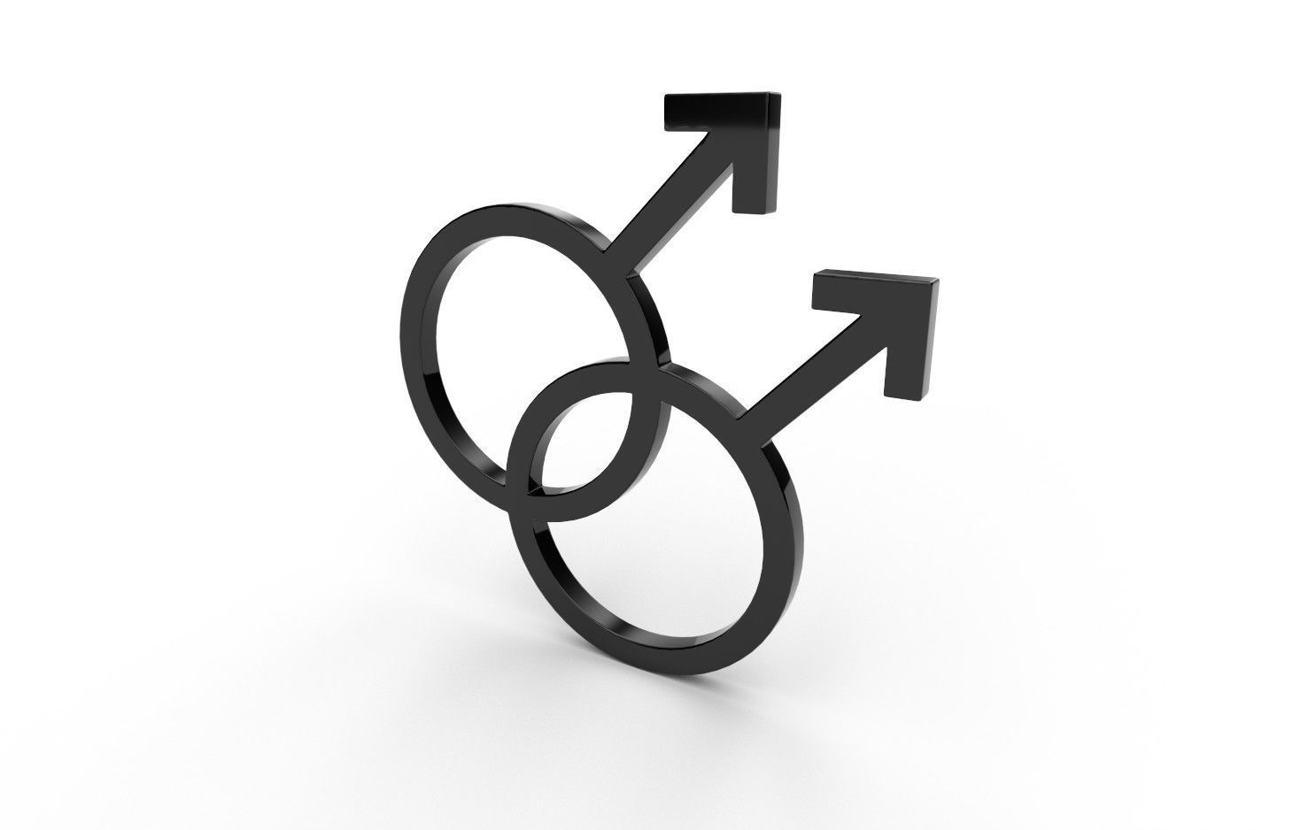 Gender Symbols -Gay Low-poly 3D model_2
