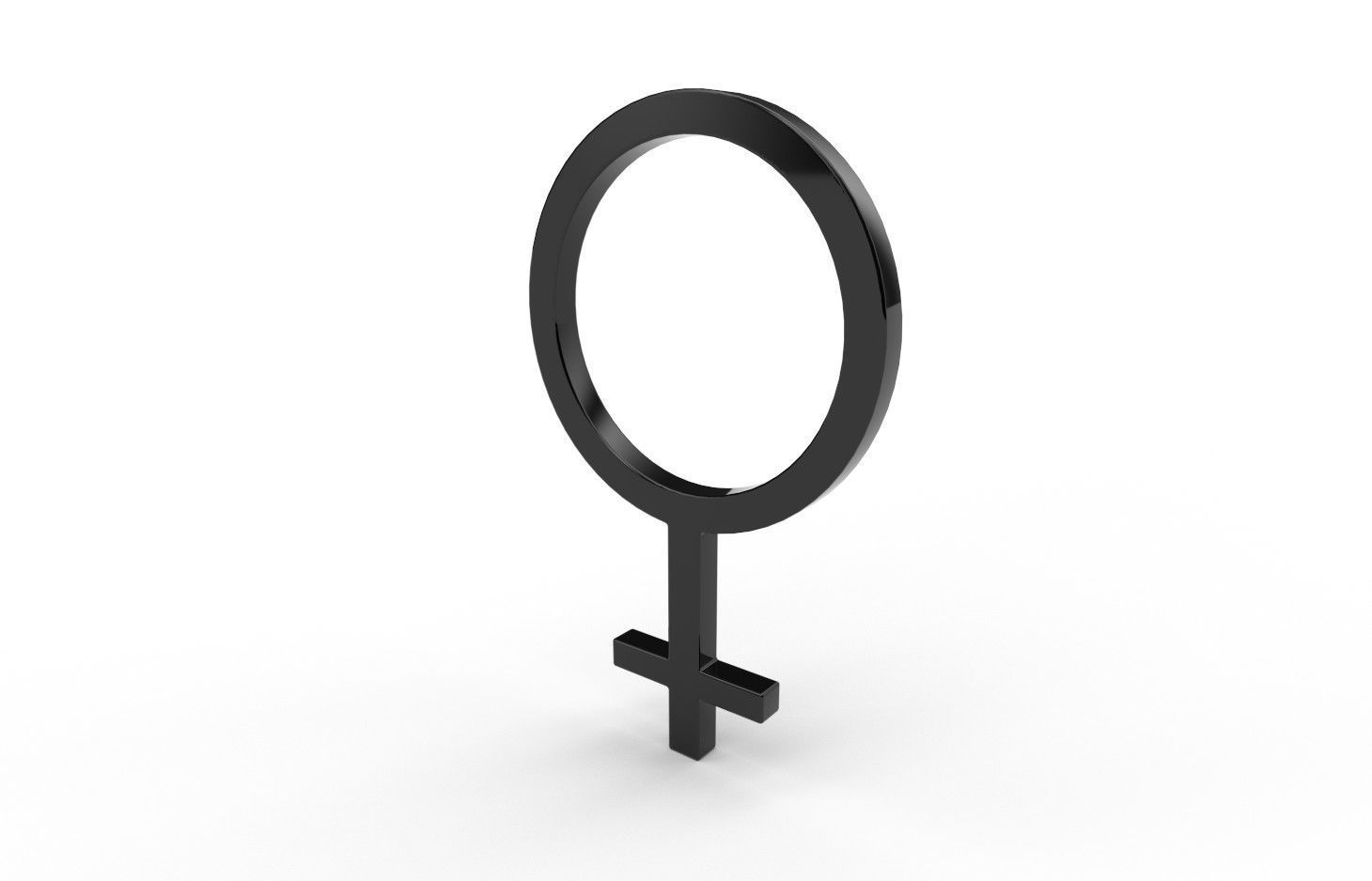 Gender Symbols -Female Low-poly 3D model_2