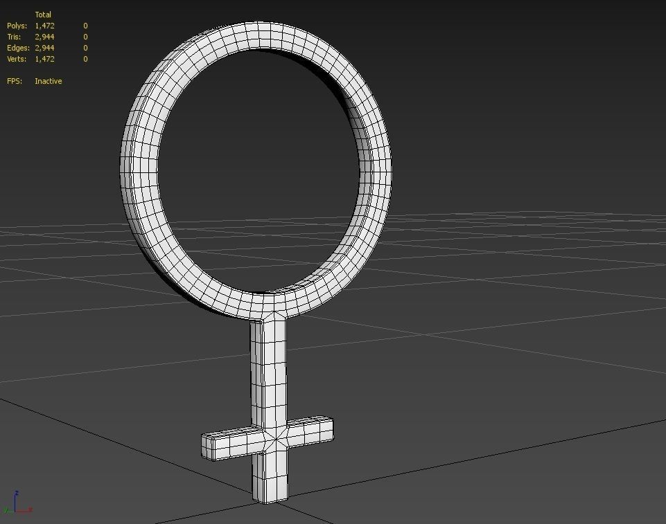 Gender Symbols -Female Low-poly 3D model_4