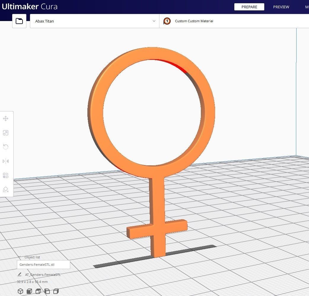 Gender Symbols -Female Low-poly 3D model_6