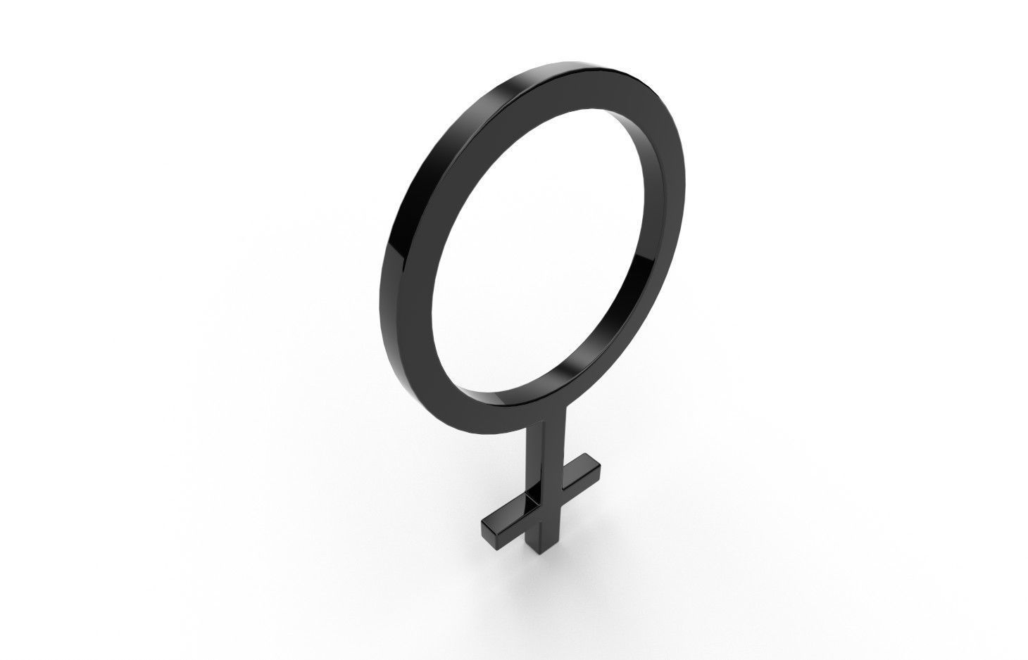 Gender Symbols -Female Low-poly 3D model_3
