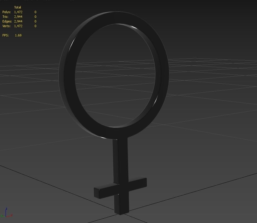 Gender Symbols -Female Low-poly 3D model_5