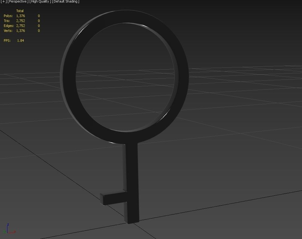 Gender Symbols -Demigirl Low-poly 3D model_5