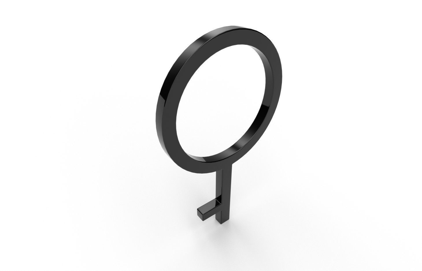 Gender Symbols -Demigirl Low-poly 3D model_3