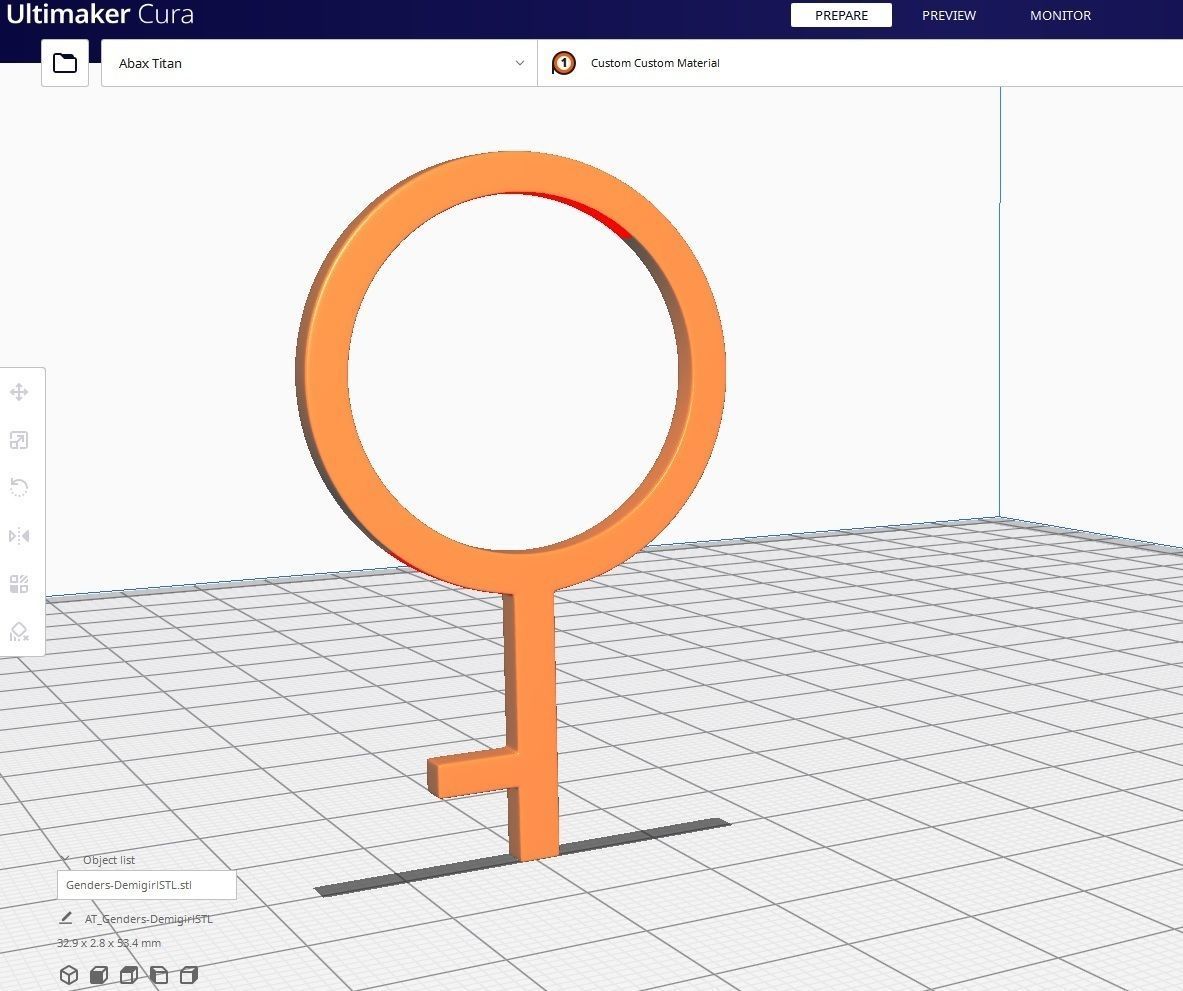 Gender Symbols -Demigirl Low-poly 3D model_6