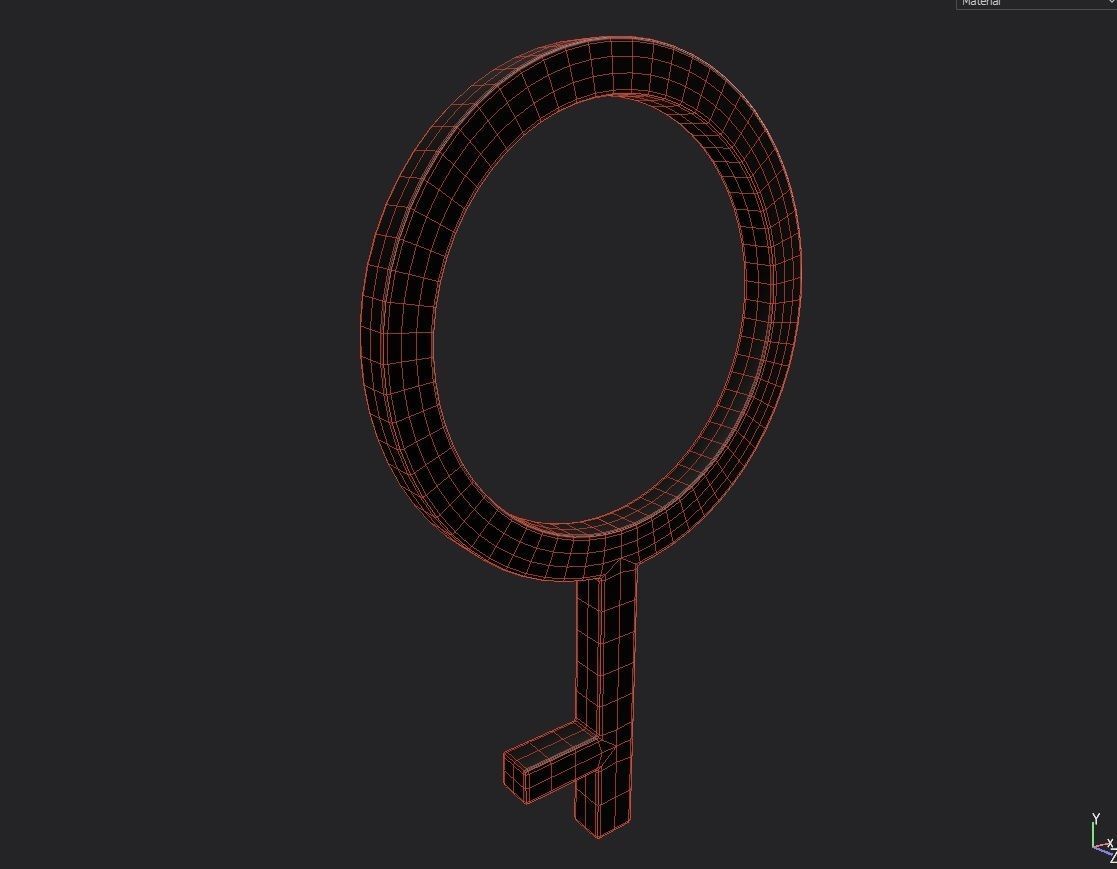 Gender Symbols -Demigirl Low-poly 3D model_1