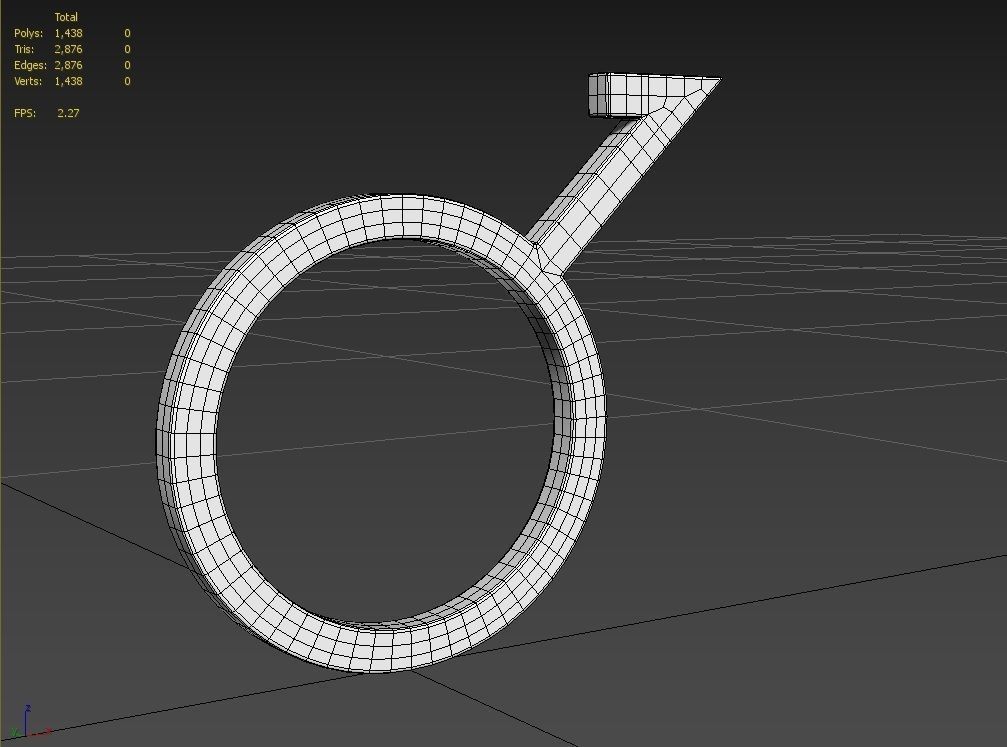 Gender Symbols -Demiboy Low-poly 3D model_5