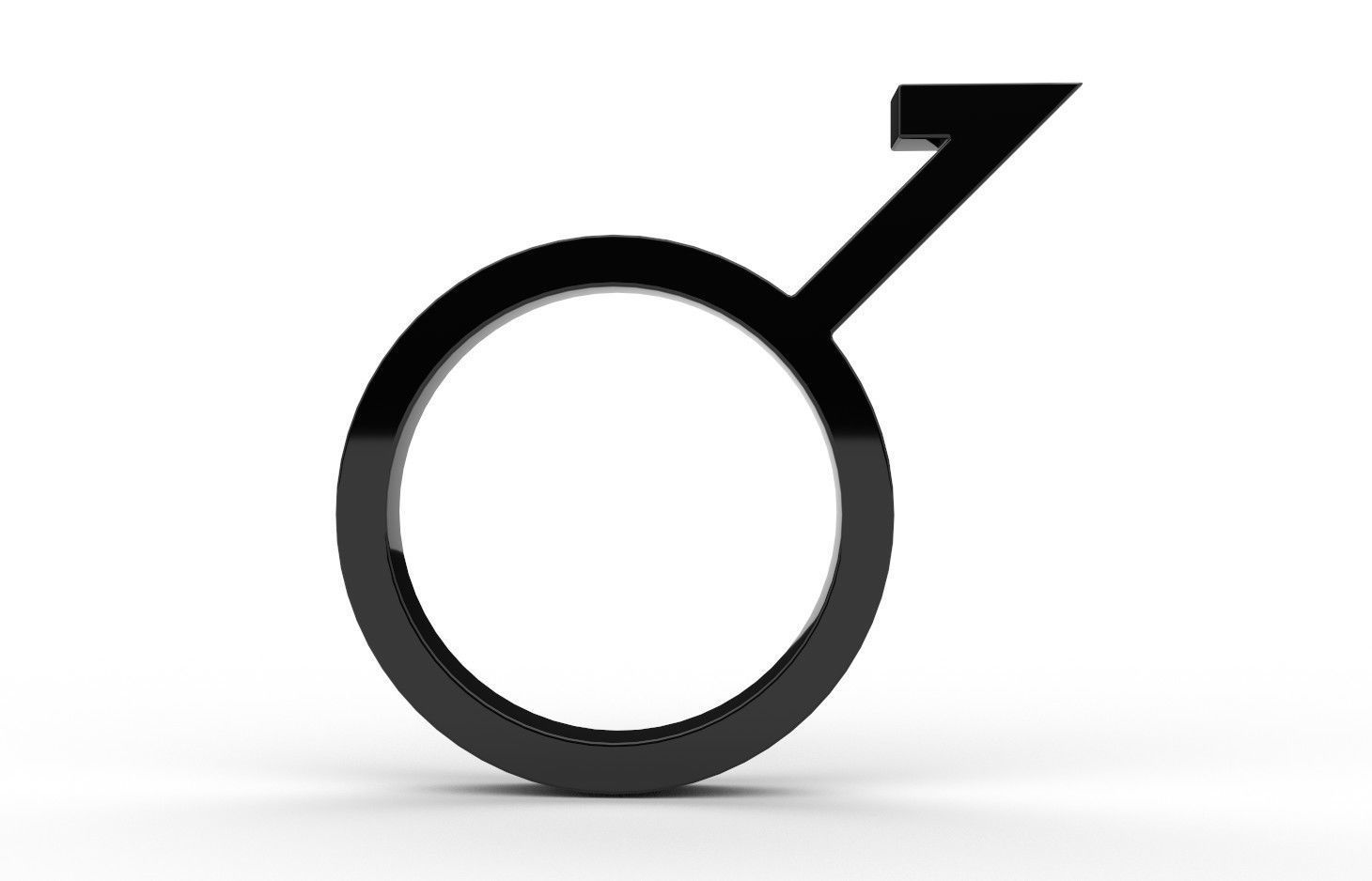 Gender Symbols -Demiboy Low-poly 3D model_3