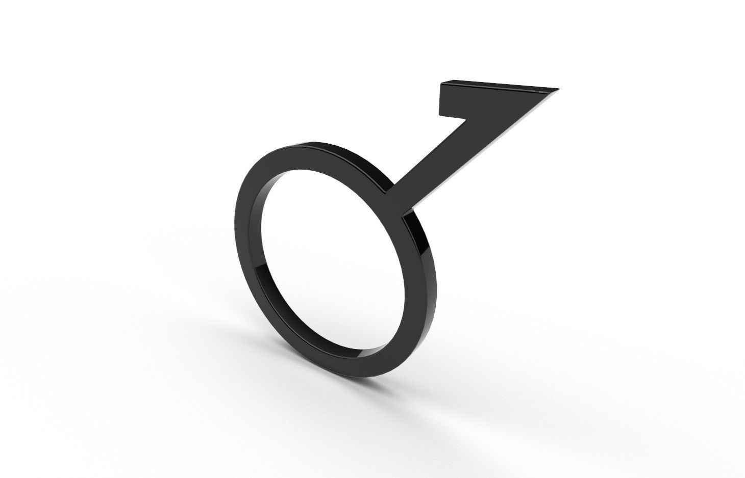 Gender Symbols -Demiboy Low-poly 3D model_2