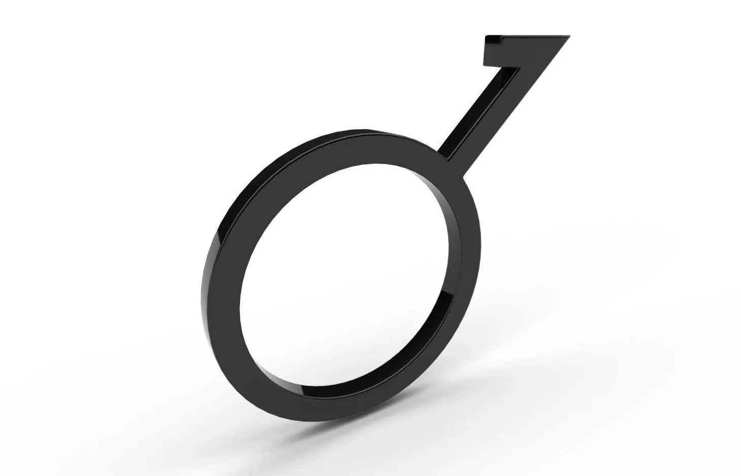 Gender Symbols -Demiboy Low-poly 3D model_0