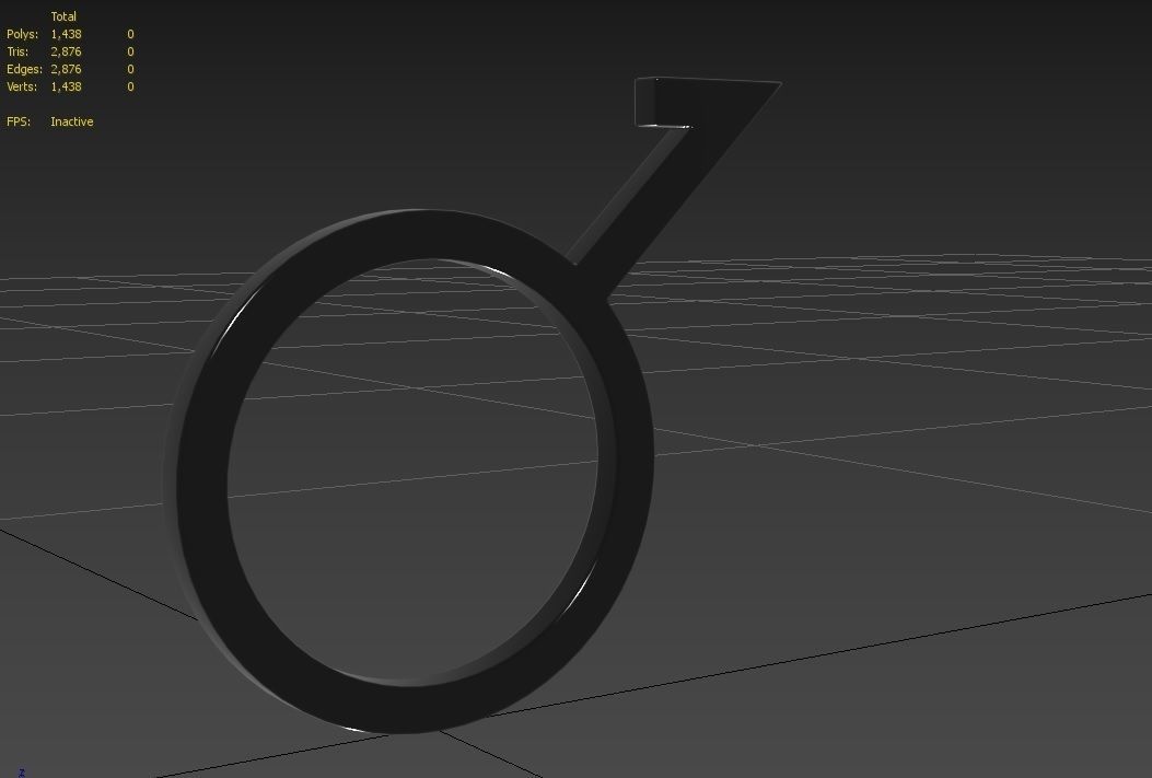 Gender Symbols -Demiboy Low-poly 3D model_4