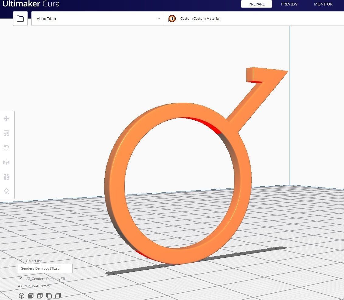 Gender Symbols -Demiboy Low-poly 3D model_6