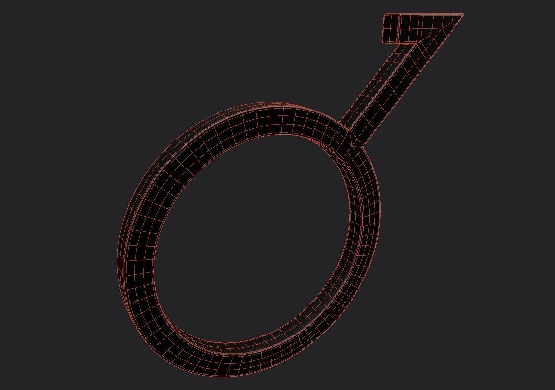 Gender Symbols -Demiboy Low-poly 3D model_1