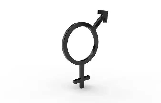 Gender Symbols -Bisexual Low-poly 3D model Gender Symbols -Bisexual Low-poly 3D model