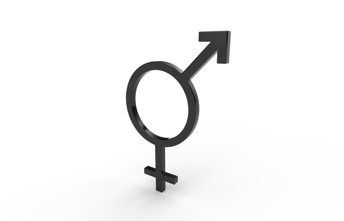 Gender Symbols -Bisexual Low-poly 3D model_2