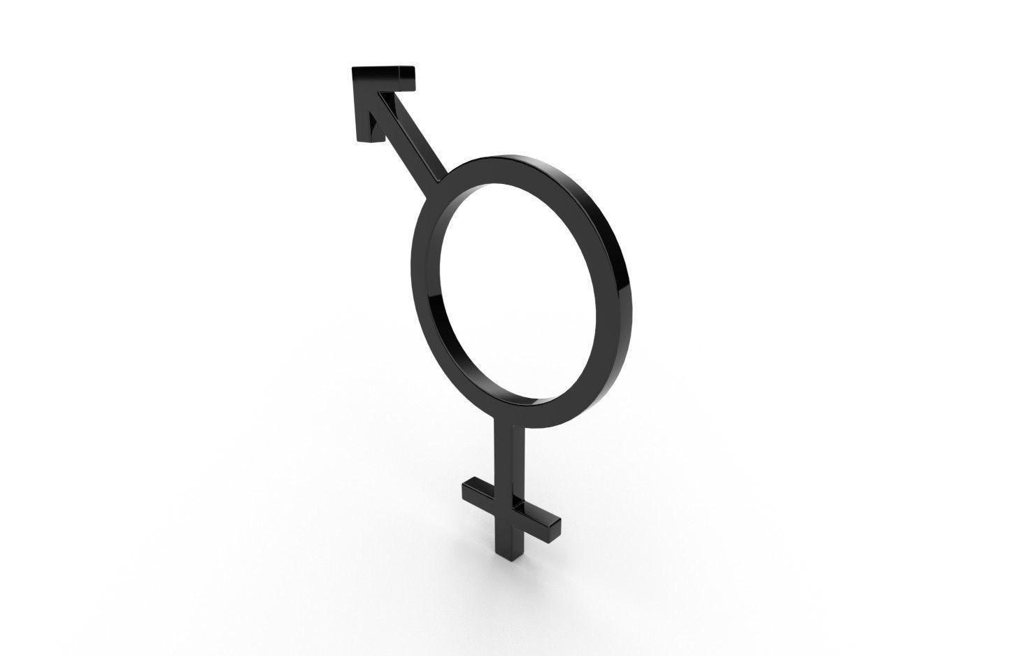 Gender Symbols -Bisexual Low-poly 3D model_4