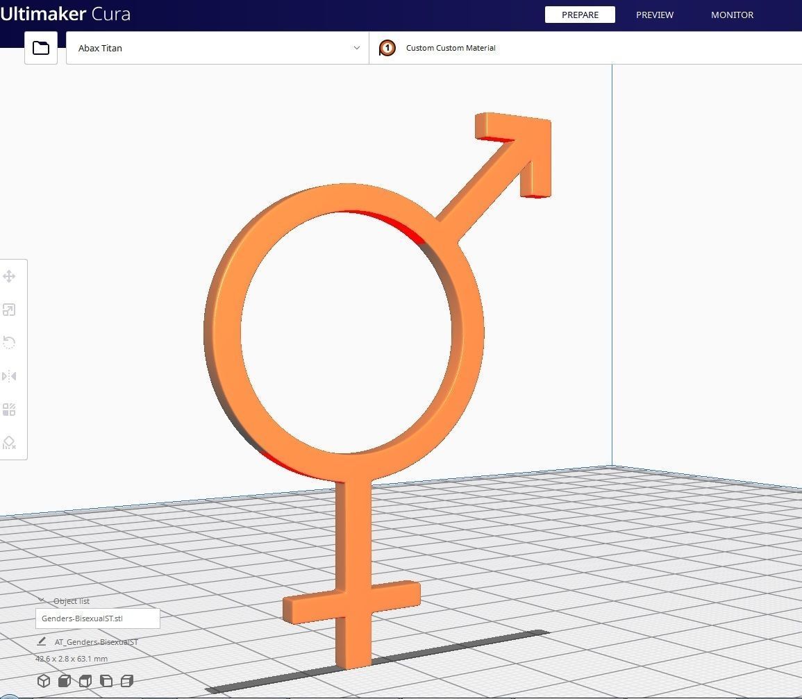 Gender Symbols -Bisexual Low-poly 3D model_7