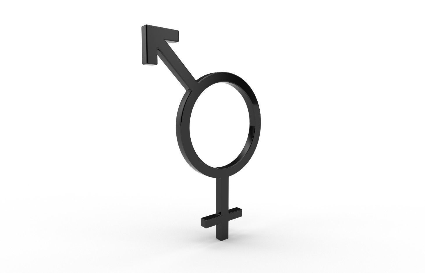 Gender Symbols -Bisexual Low-poly 3D model_3