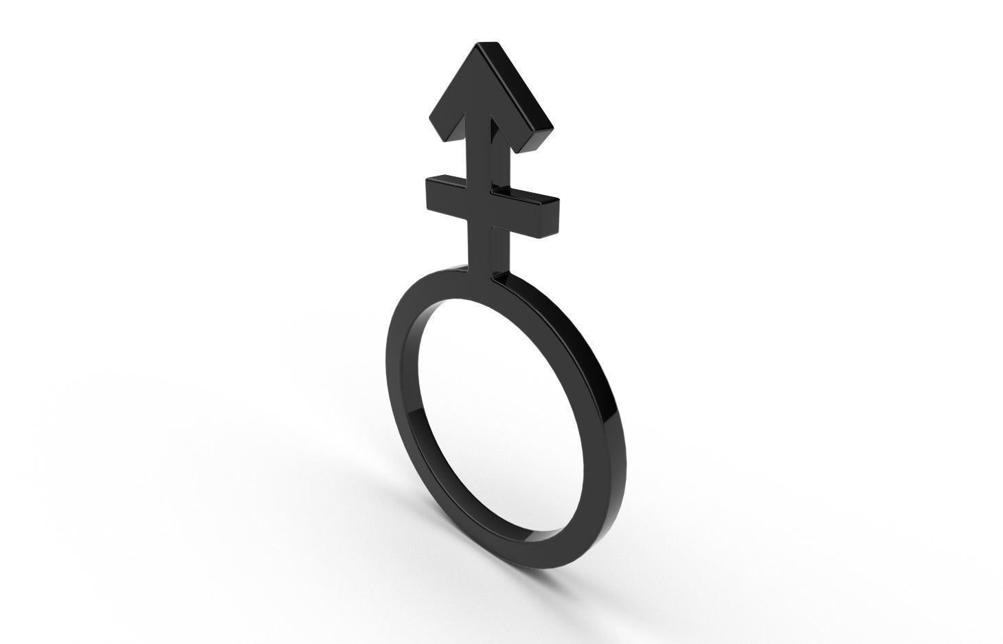 Gender Symbols -Androgyne Low-poly 3D model_2