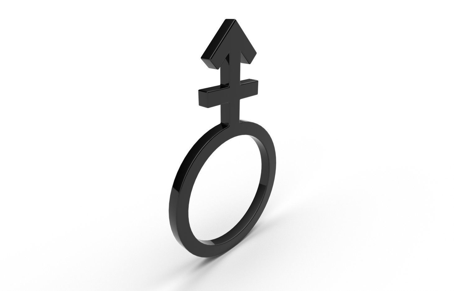 Gender Symbols -Androgyne Low-poly 3D model_3