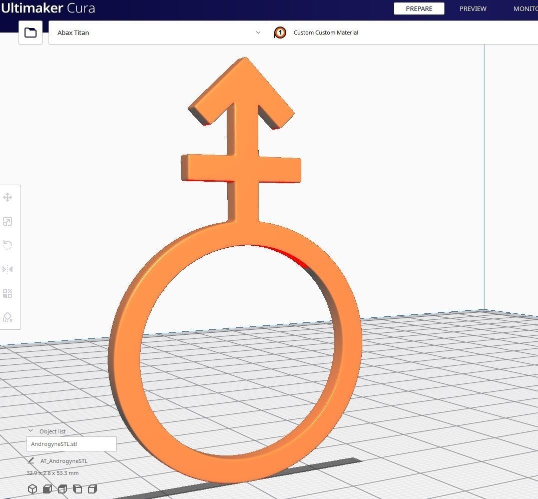 Gender Symbols -Androgyne Low-poly 3D model_6
