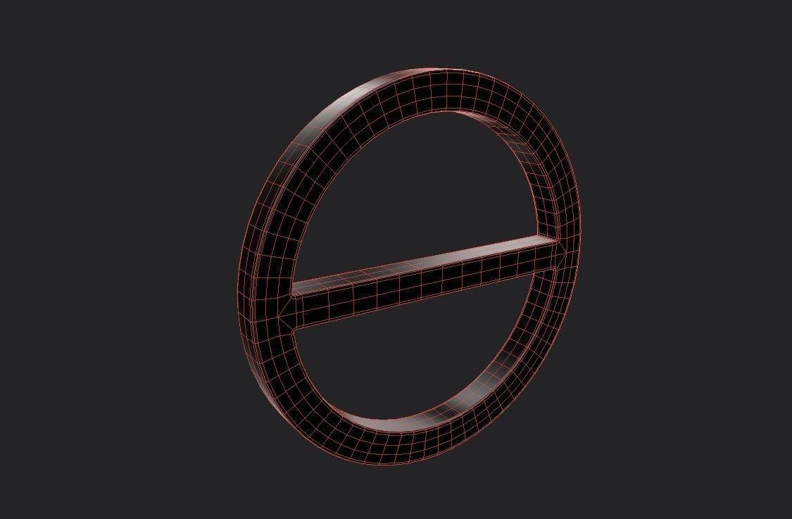 Gender Symbols -Agender Low-poly 3D model_1