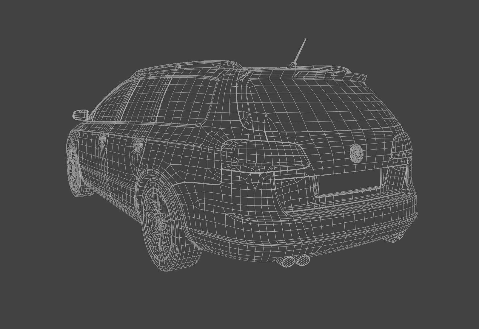 volkswagen passat Low-poly 3D model_4
