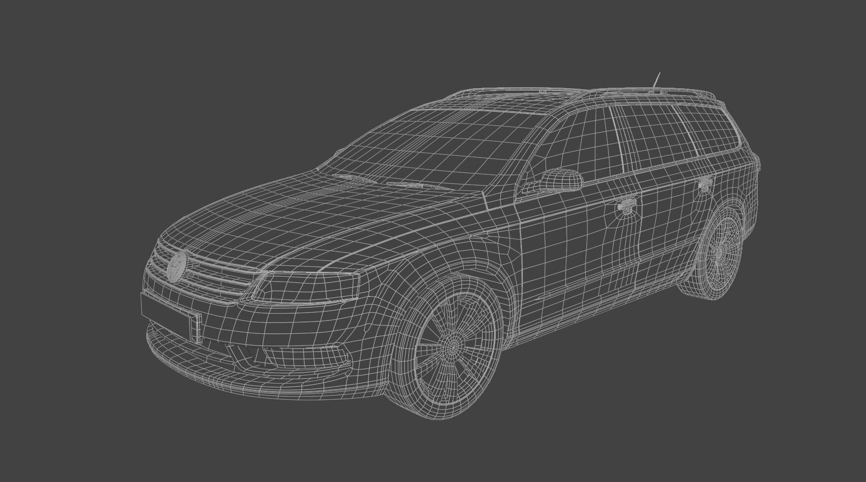 volkswagen passat Low-poly 3D model_3