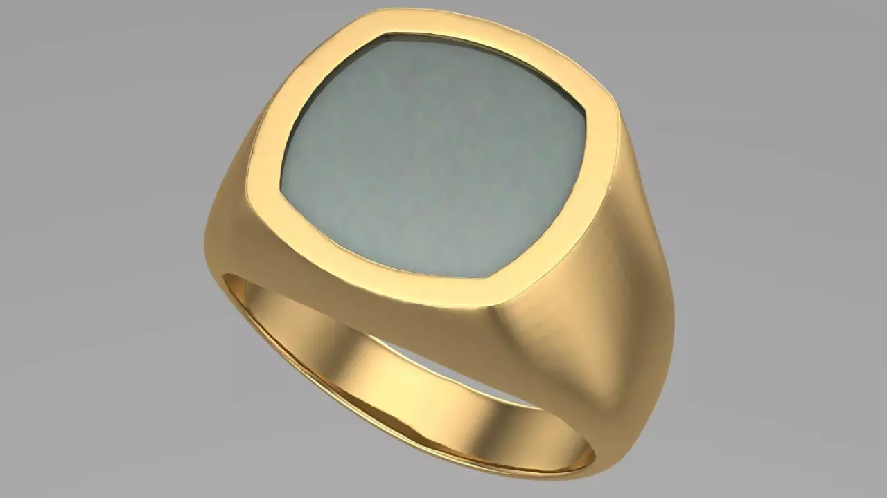 Classic Square Onyx signet ring Free 3D print model