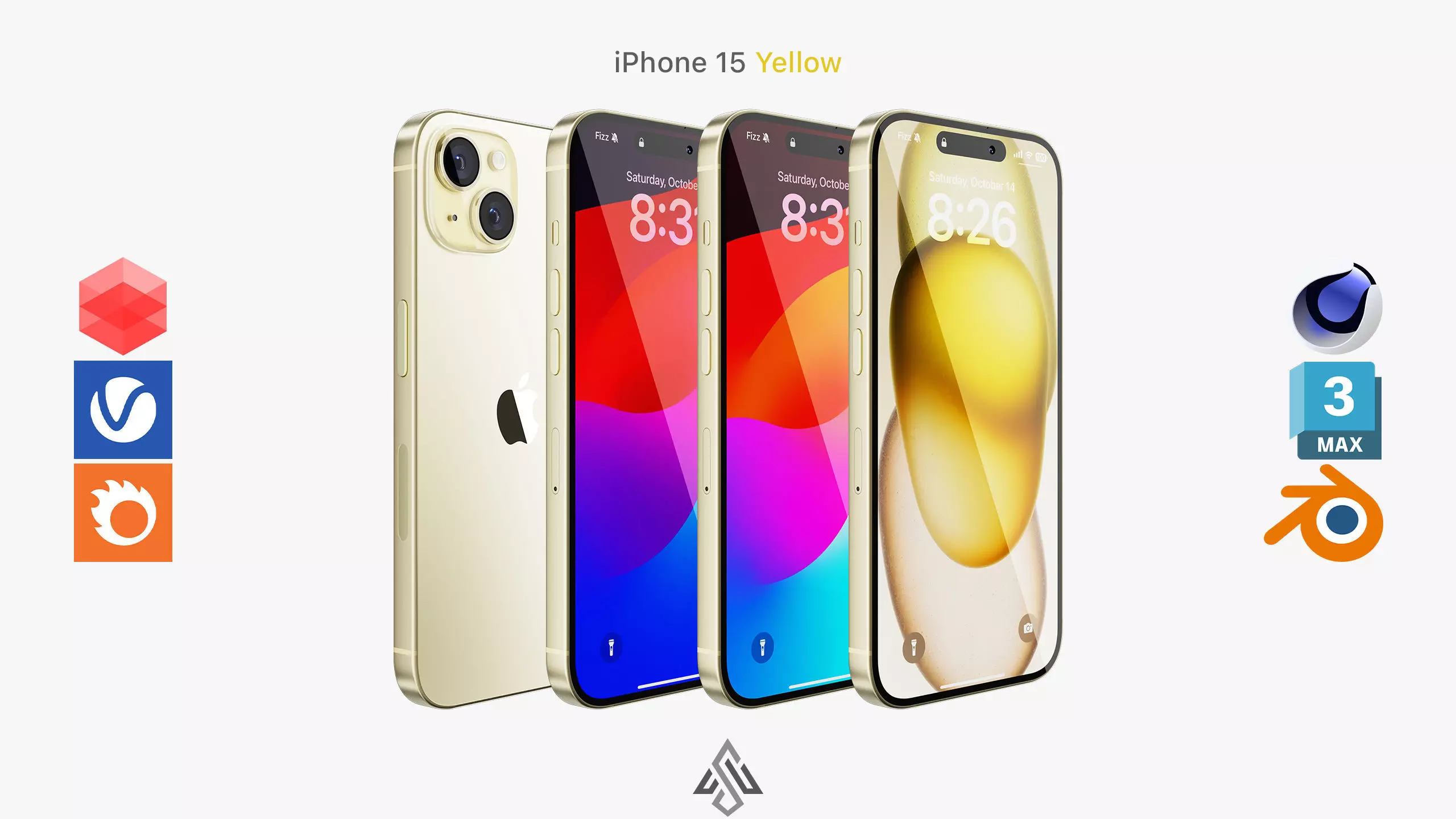 Apple iPhone 15 Yellow 3D model