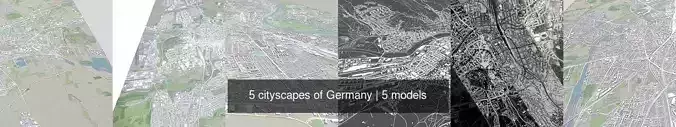 5 cityscapes of Germany 3D Model Collection