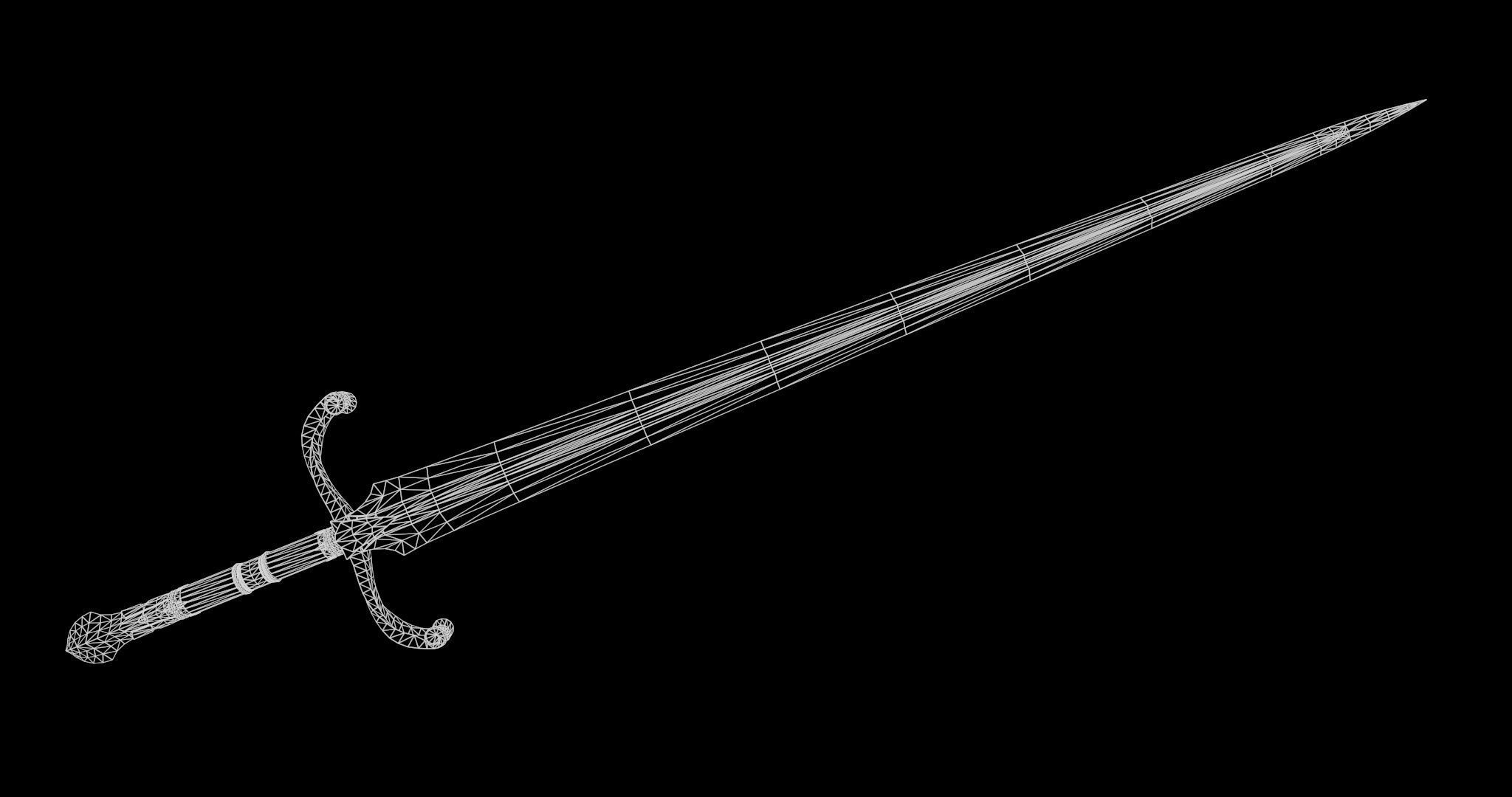 Fantazy Sword Melee Weapon Low-poly 3D model_11