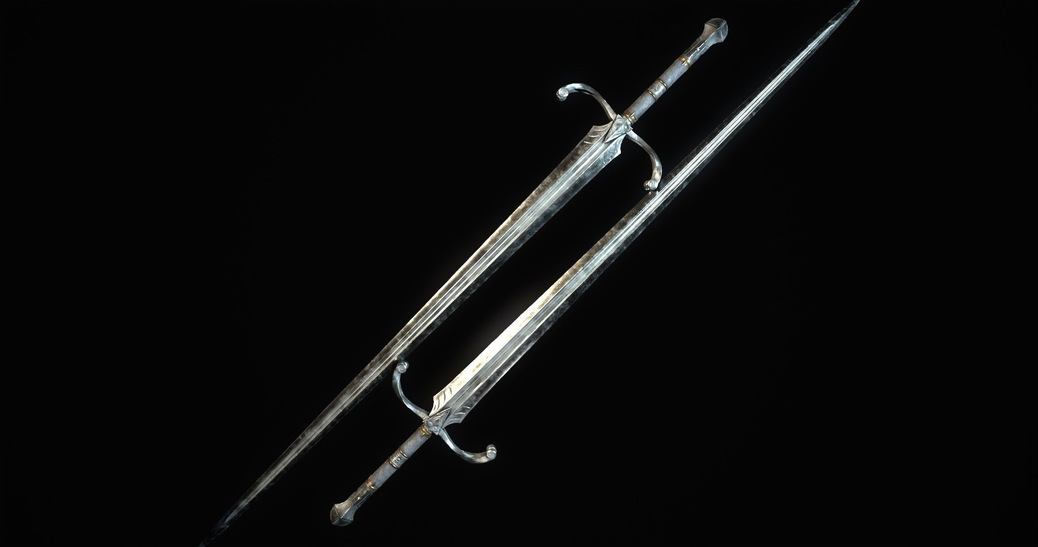 Fantazy Sword Melee Weapon Low-poly 3D model_7