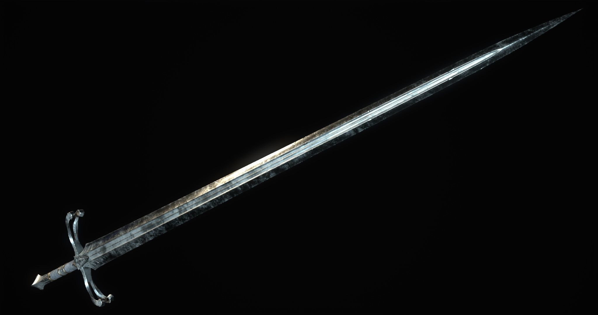 Fantazy Sword Melee Weapon Low-poly 3D model_3