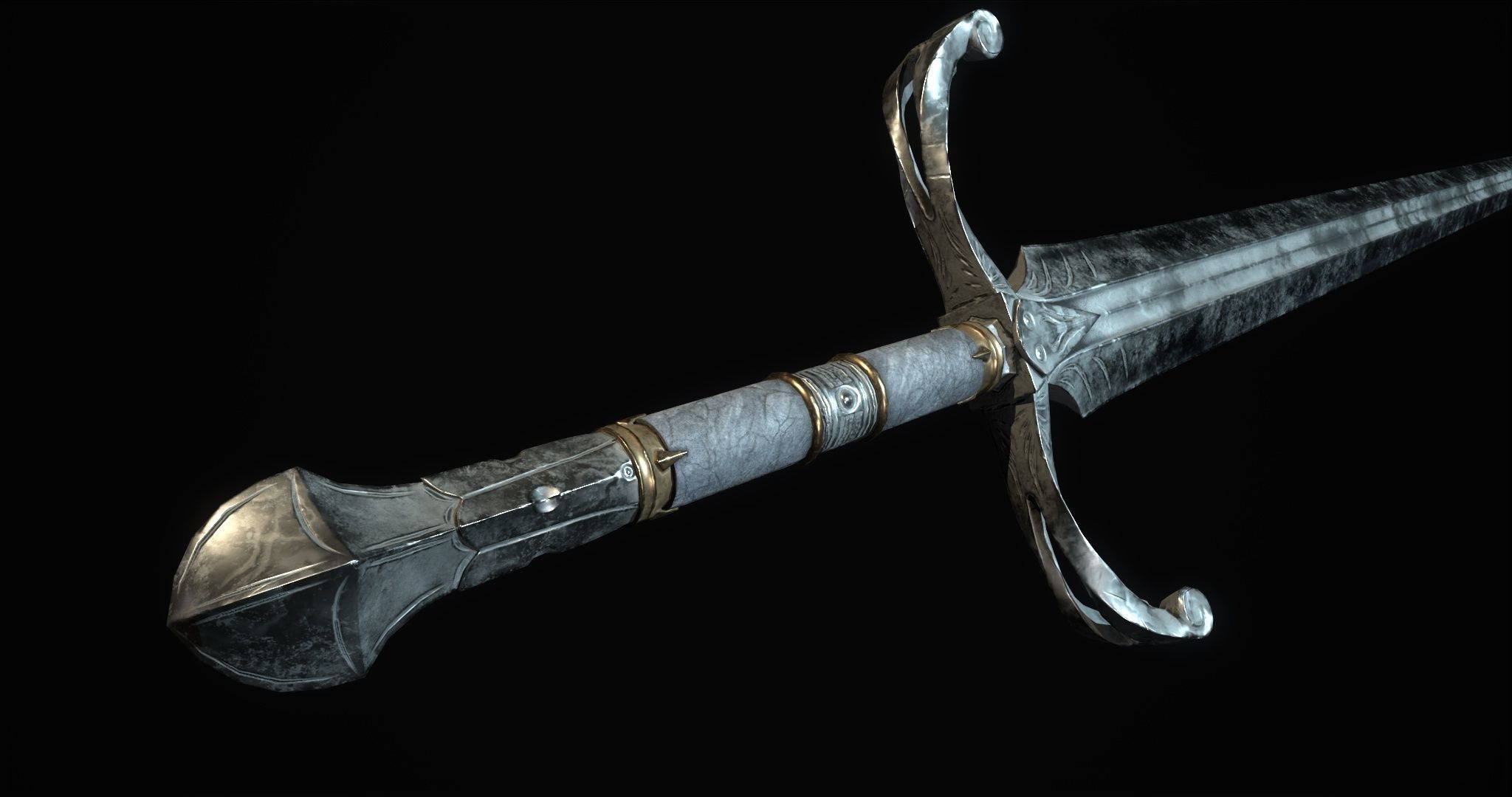 Fantazy Sword Melee Weapon Low-poly 3D model_1