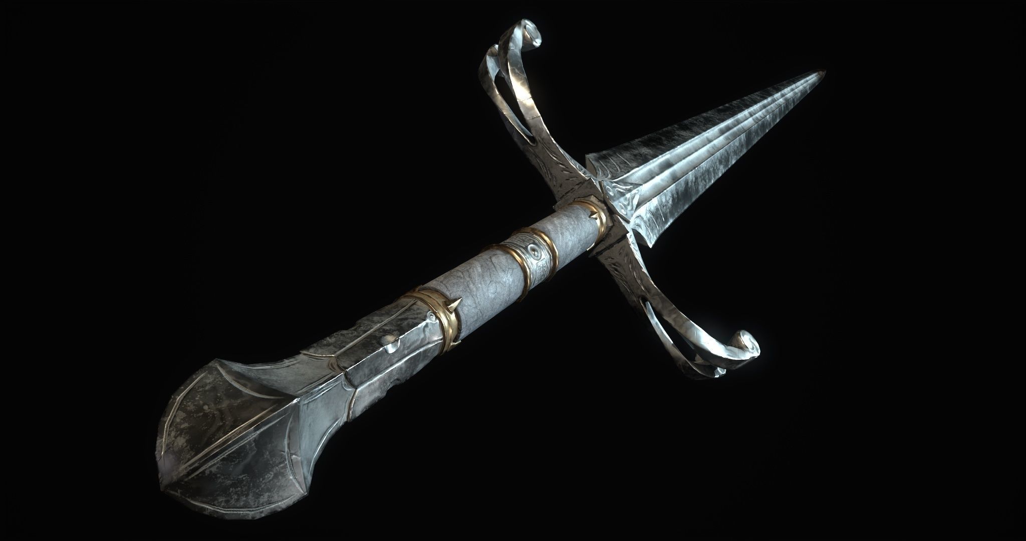 Fantazy Sword Melee Weapon Low-poly 3D model_9